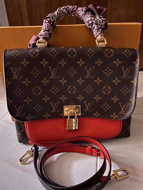 louis vuitton red bag marignan